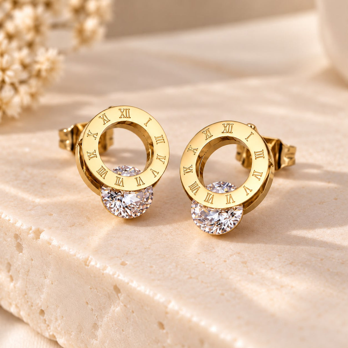 Boucles d'oreilles cercle chiffres romains
