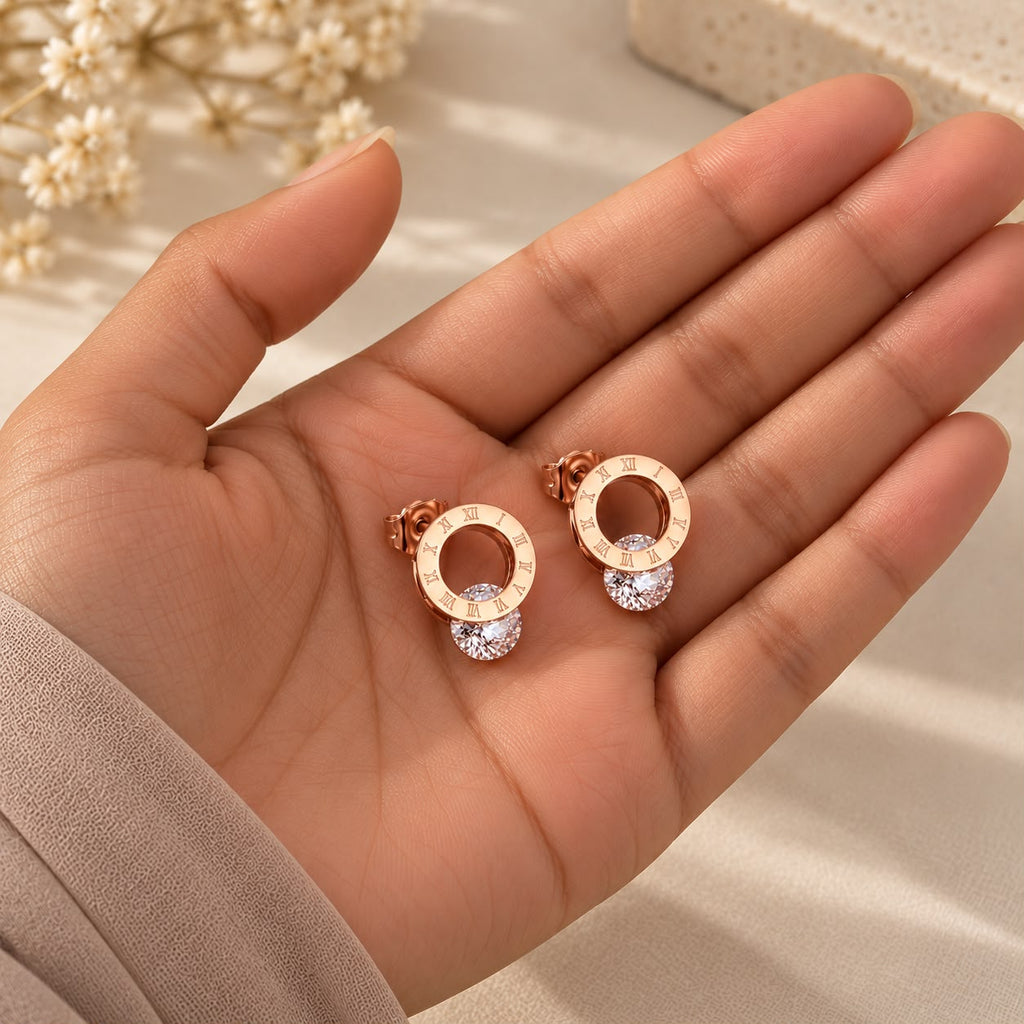 Boucles d'oreilles cercle chiffres romains